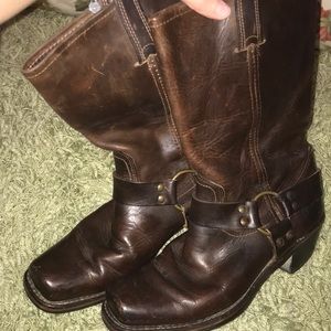 Distressed Brown Frye Boots